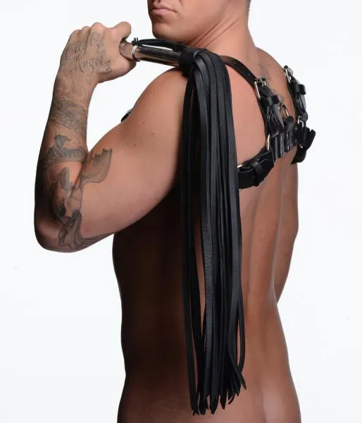 STRICT Leather Flogger With Stainless Steel Handle Male Sex Toys