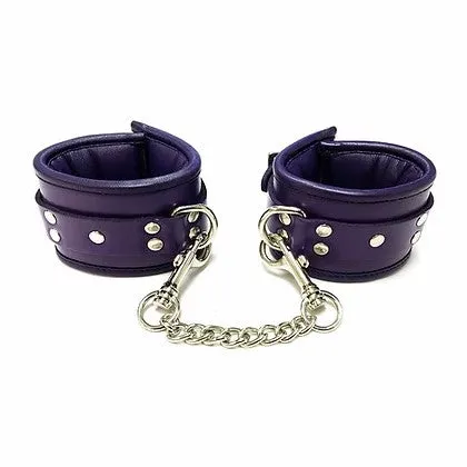 Vibrators Padded Purple Ankle Cuffs Rouge Garments