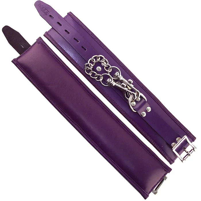 Vibrators Padded Purple Ankle Cuffs Rouge Garments