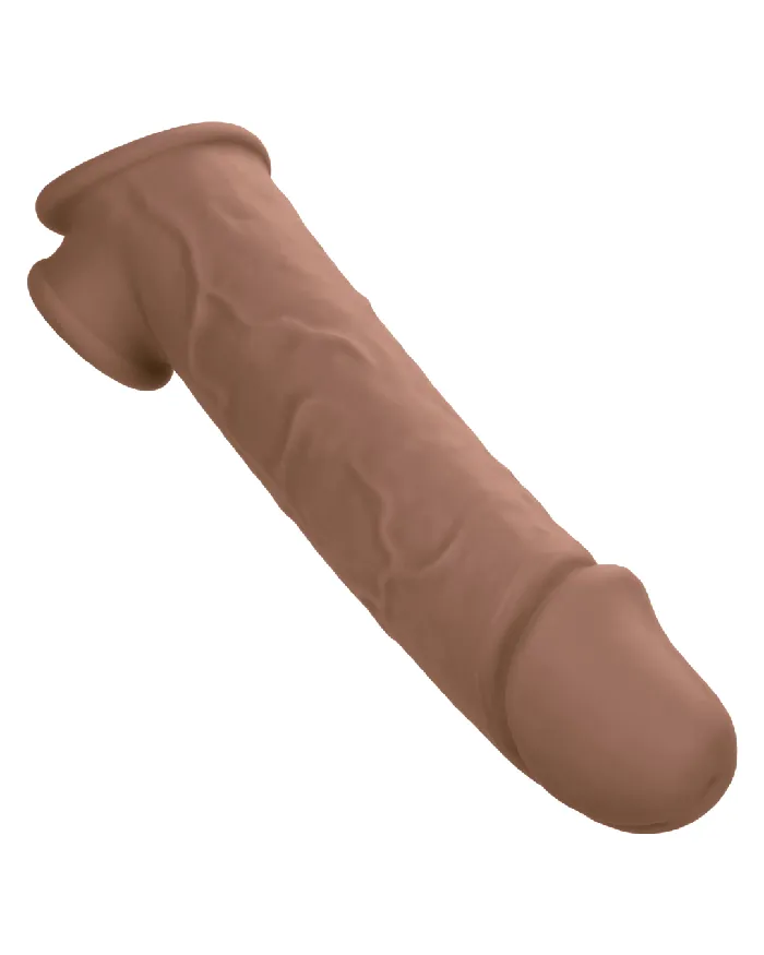 CalExotics Male Sex Toys Performance Maxx LifeLike 8 Inch Extension with Ball Strap Chocolate