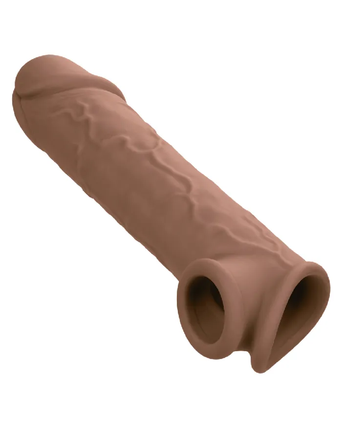 CalExotics Male Sex Toys Performance Maxx LifeLike 8 Inch Extension with Ball Strap Chocolate
