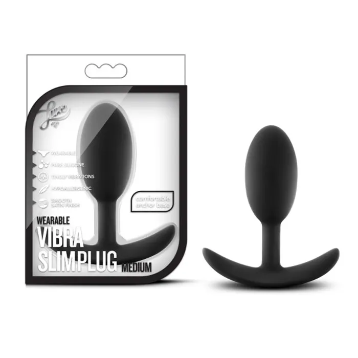 Blush Novelties Anal Luxe Wearable Vibra Slim Plug Medium Black