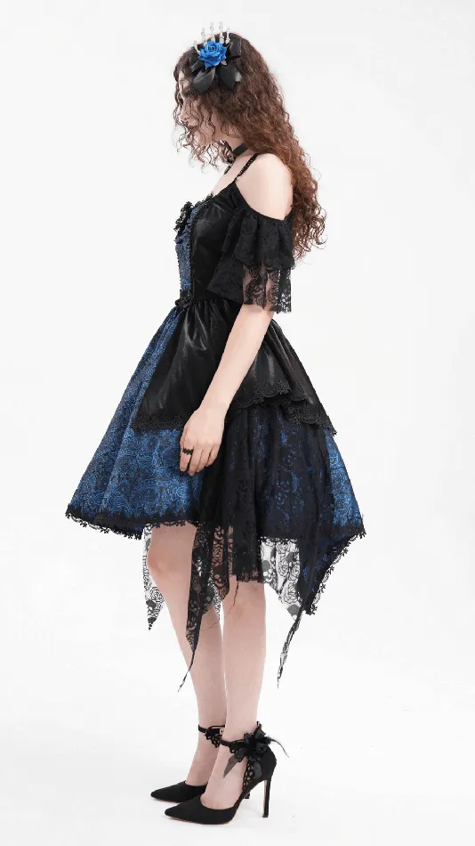 Lace and Satin Gothic OffShoulder Dress with Cross Accents EVEs SECRETS Male Sex Toys