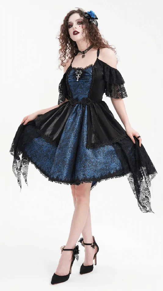 Lace and Satin Gothic OffShoulder Dress with Cross Accents EVEs SECRETS Male Sex Toys
