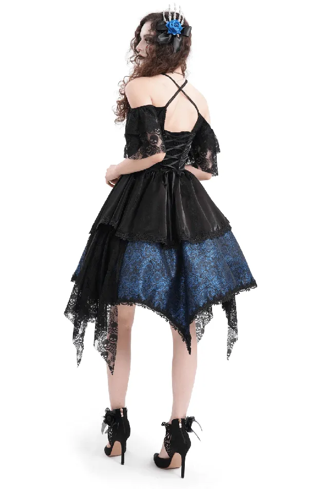 Lace and Satin Gothic OffShoulder Dress with Cross Accents EVEs SECRETS Male Sex Toys