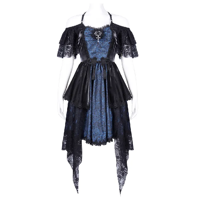 Lace and Satin Gothic OffShoulder Dress with Cross Accents EVEs SECRETS Male Sex Toys