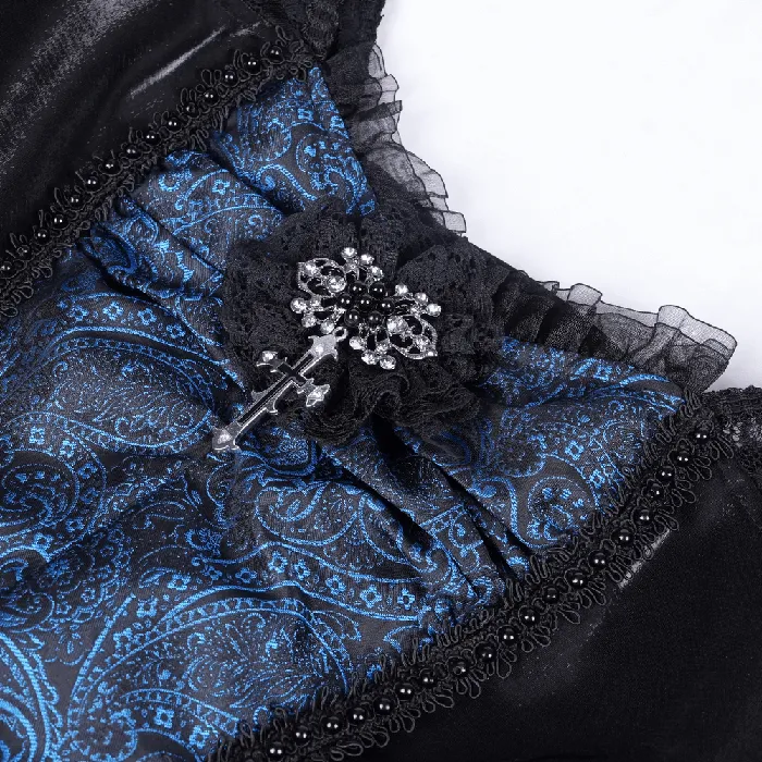 Lace and Satin Gothic OffShoulder Dress with Cross Accents EVEs SECRETS Male Sex Toys