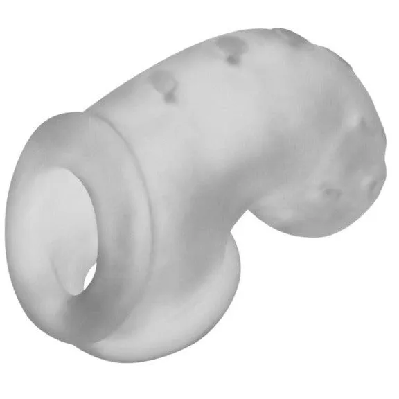 Oxballs Male Sex Toys Oxballs AIRLOCK BLUBBERY LUSH AND SLICK VENTILATED DICKLOCKER Silicone Chastity Cage Clear Ice