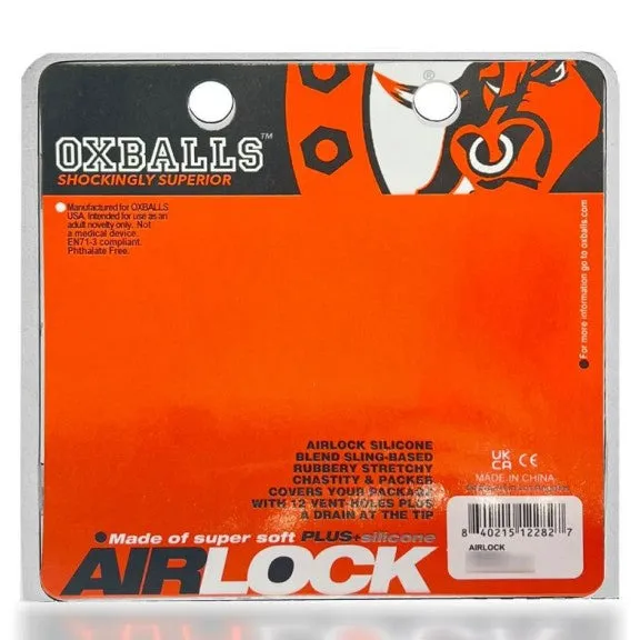 Oxballs Male Sex Toys Oxballs AIRLOCK BLUBBERY LUSH AND SLICK VENTILATED DICKLOCKER Silicone Chastity Cage Clear Ice