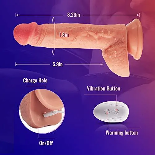 Sxo Toy Shop 83Inch 4 in 1 Thrusting Rotation Vibrating Heating Lifelike Dildo Anal