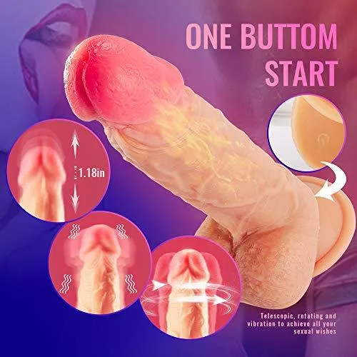 Sxo Toy Shop 83Inch 4 in 1 Thrusting Rotation Vibrating Heating Lifelike Dildo Anal