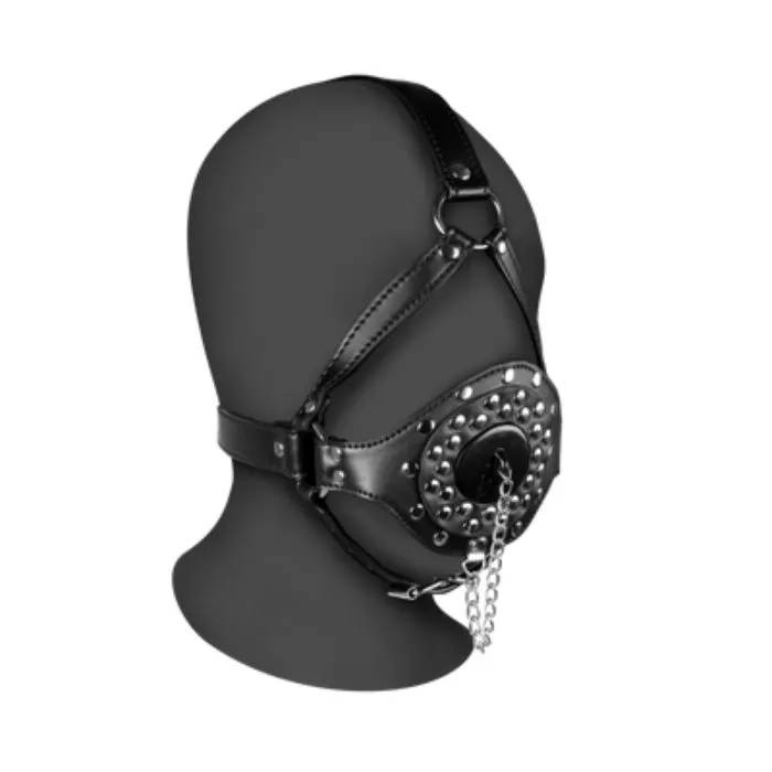 Male Sex Toys Ouch Xtreme Open Mouth Gag Head Harness with Plug Stopper Ouch