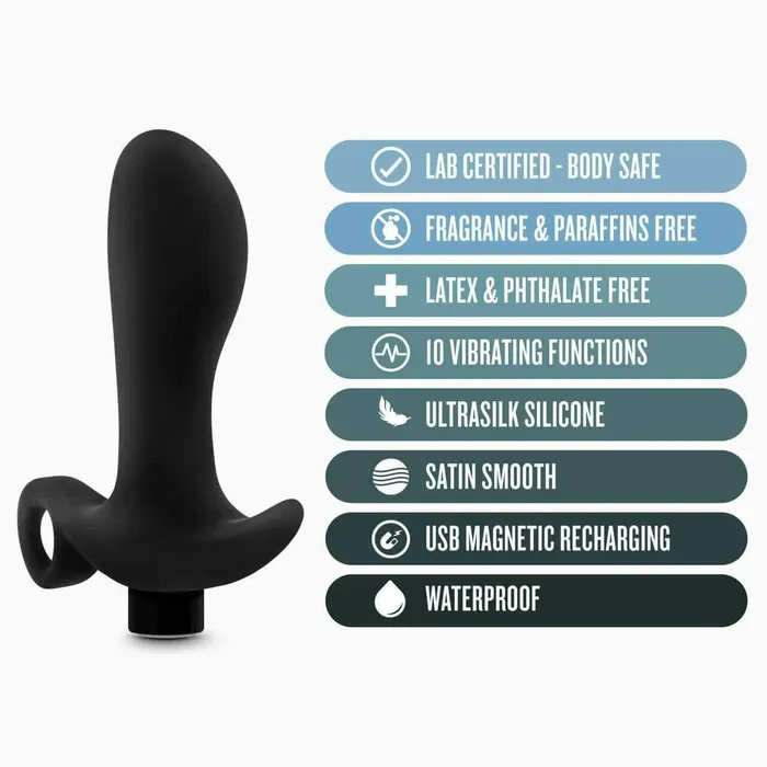 Silicone Vibrating Prostate Massager 01 Black Blush Anal