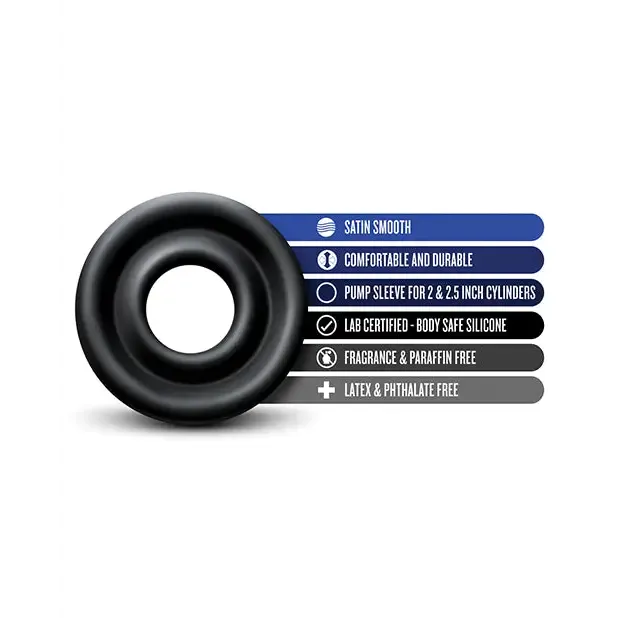 Anal Blush Blush Performance Silicone Pump Sleeve Medium Black Anal Blush Blush Performance Silicone Pump Sleeve Medium Black