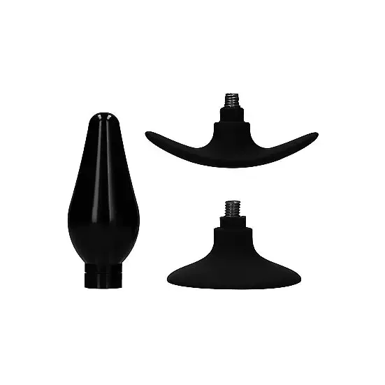 Anal SHOTS AMERICA Interchangeable Butt Plug Set Pointed Black