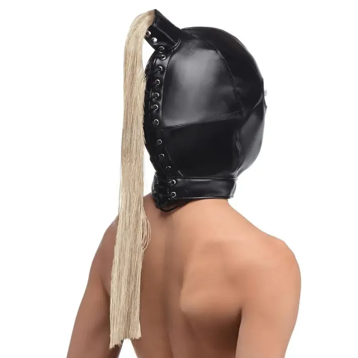 Blonde Ponytail Bondage Hood STRICT Couples