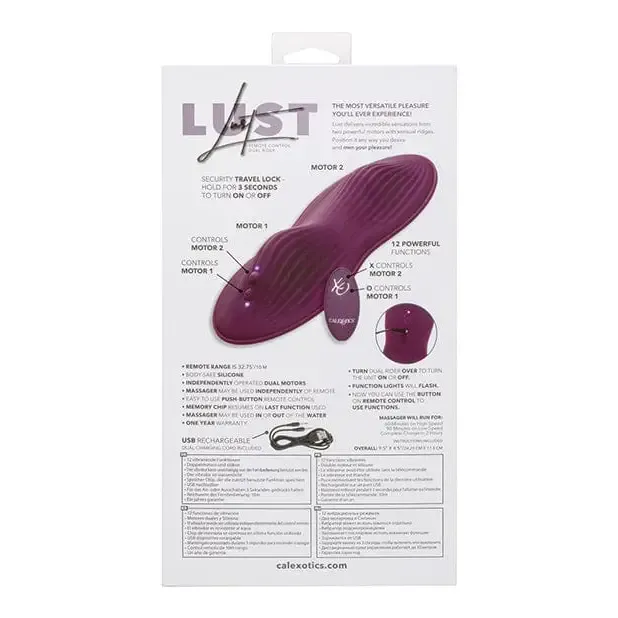 CalExotics Female Sex Toys Lust Remote Control Dual Rider Purple CalExotics Female Sex Toys Lust Remote Control Dual Rider Purple