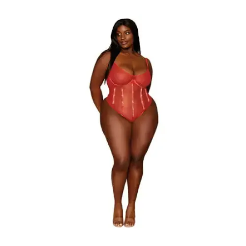 Dreamgirl International Male Sex Toys Dreamgirl Thong Teddy with Underwire and Rhinestone Boning Ruby 3XL Dreamgirl International Male Sex Toys Dreamgirl Thong Teddy with Underwire and Rhinestone Boning Ruby 3XL