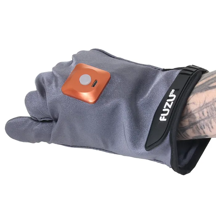 Fuzu Vibrating Large Massage Gloves in Grey Deeva Couples