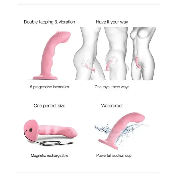 Lovely Planet Female Sex Toys Strap on Me Tapping Dildo Rose Coral