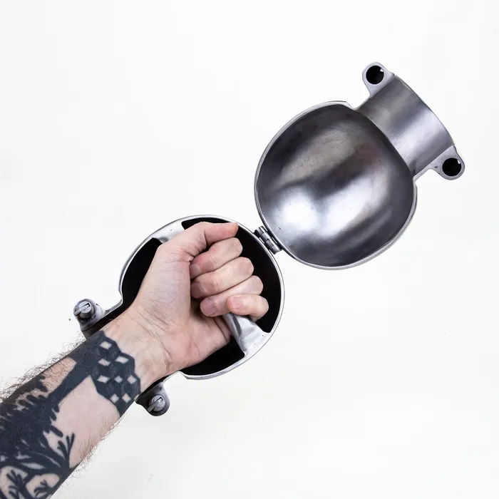 Male Sex Toys Fetters Stainless Steel Ball Mitts Snap Shut Locks Grab Handle