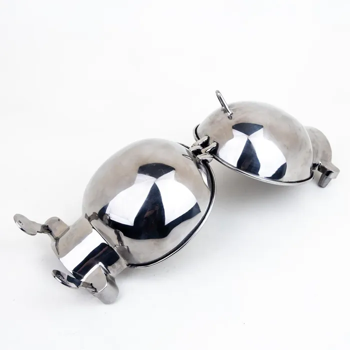 Male Sex Toys Fetters Stainless Steel Ball Mitts Snap Shut Locks Grab Handle