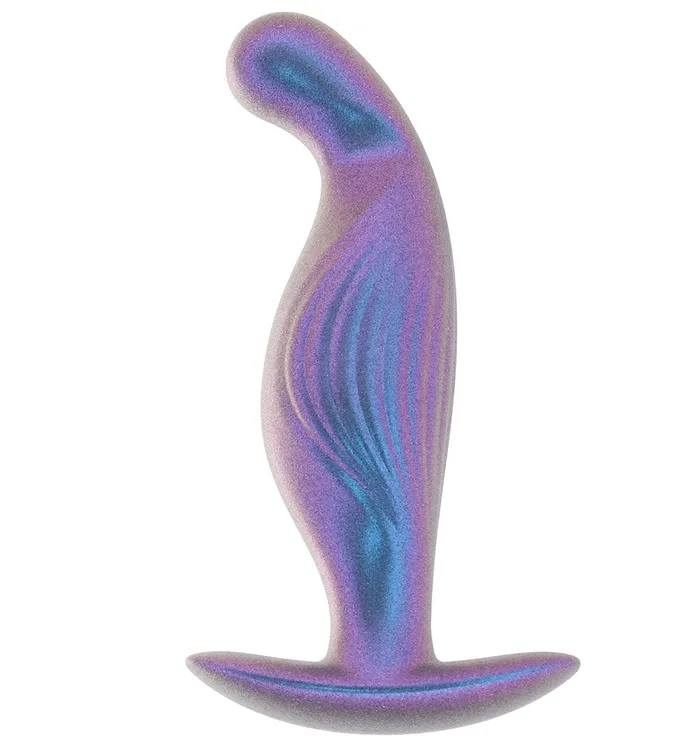 Ouch Smooth Silicone PSpot Butt Plug in Metallic Blue Ouch Anal