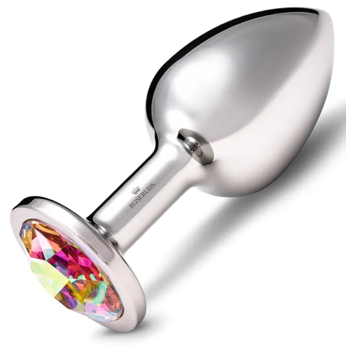 Anal Rosebuds Rosebuds Stainless Steel Butt Plug Large Aurora Borealis