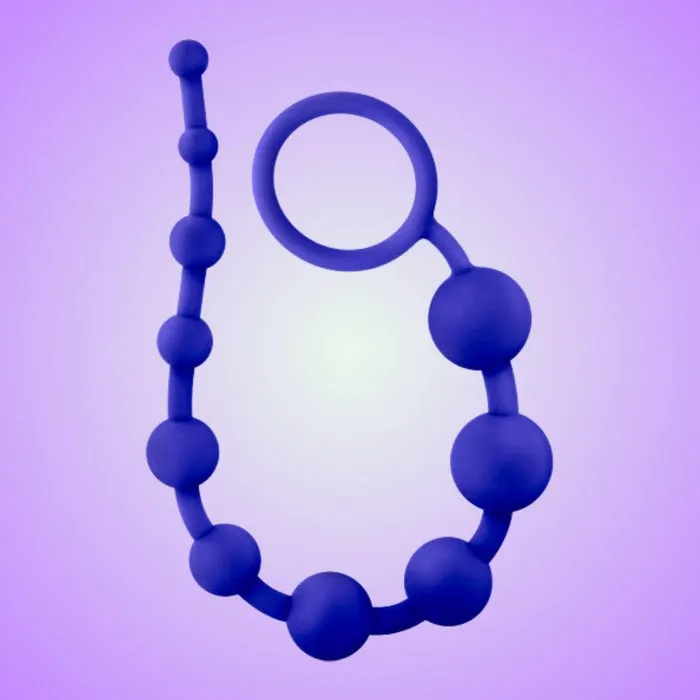 Blush Novelties Male Sex Toys Luxe Silicone Anal Beads with 10 Beads Indigo Blush Novelties Male Sex Toys Luxe Silicone Anal Beads with 10 Beads Indigo