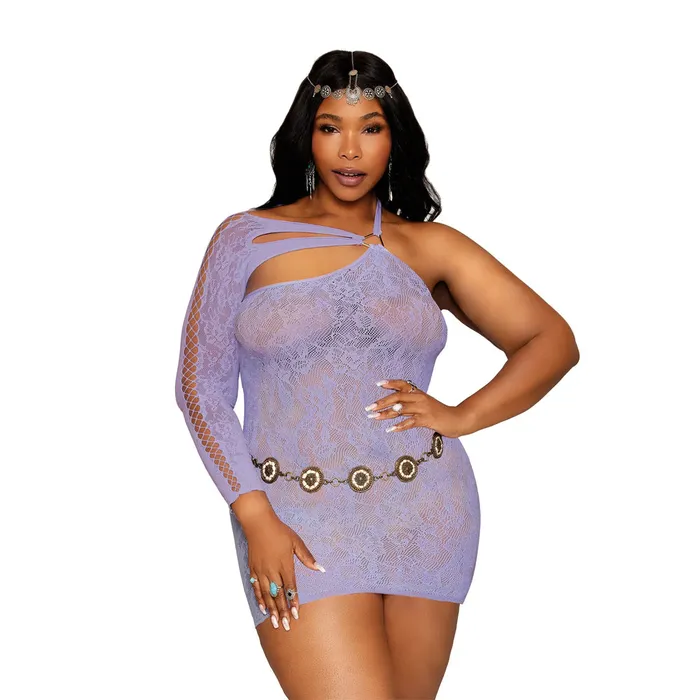 Dreamgirl Plus Size Asymmetrical Chemise Lace Pattern 13270X Hydrangea DREAMGIRL Plus Size Dreamgirl Plus Size Asymmetrical Chemise Lace Pattern 13270X Hydrangea DREAMGIRL Plus Size
