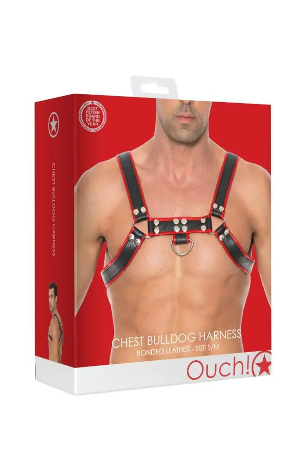 Shots Toys Ouch by Shots Toys Bulldog Chest Harness Red SM Vibrators