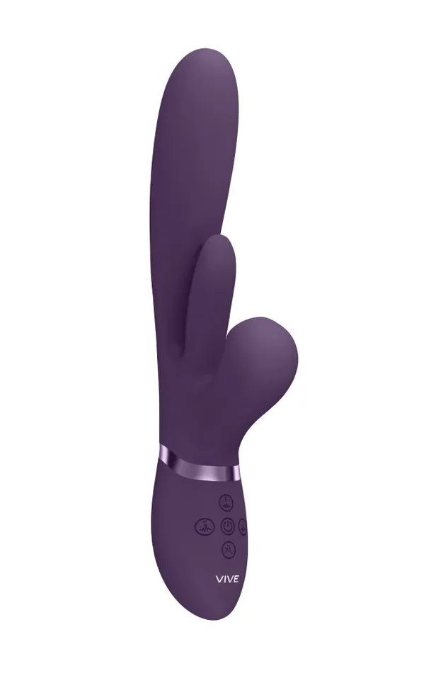Shots Toys Vibrators Shots Toys VIVE Kura Thrusting Vibrator with Flapping Tongue Air Wave Stimulator Purple