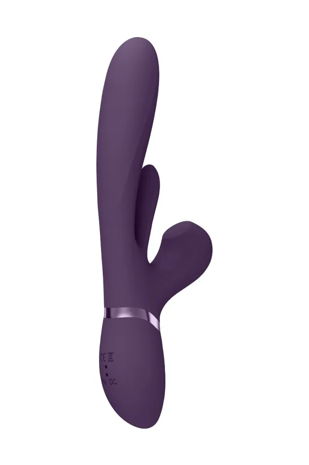 Shots Toys Vibrators Shots Toys VIVE Kura Thrusting Vibrator with Flapping Tongue Air Wave Stimulator Purple
