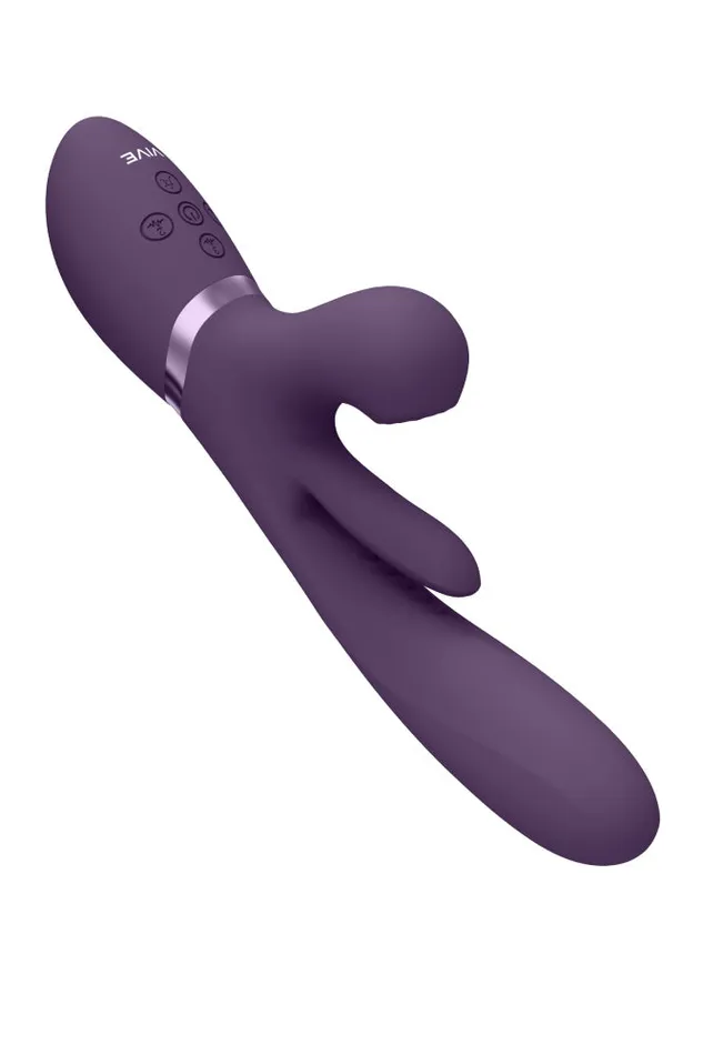 Shots Toys Vibrators Shots Toys VIVE Kura Thrusting Vibrator with Flapping Tongue Air Wave Stimulator Purple