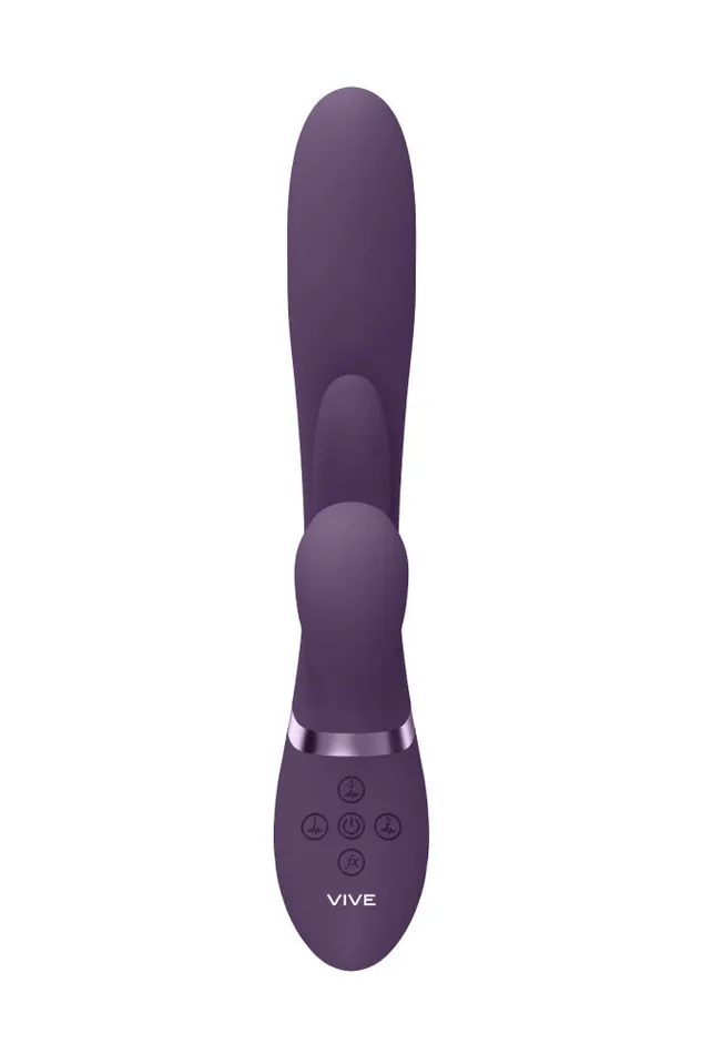 Shots Toys Vibrators Shots Toys VIVE Kura Thrusting Vibrator with Flapping Tongue Air Wave Stimulator Purple