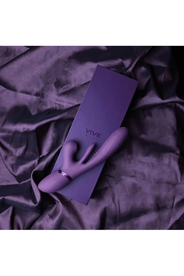 Shots Toys Vibrators Shots Toys VIVE Kura Thrusting Vibrator with Flapping Tongue Air Wave Stimulator Purple