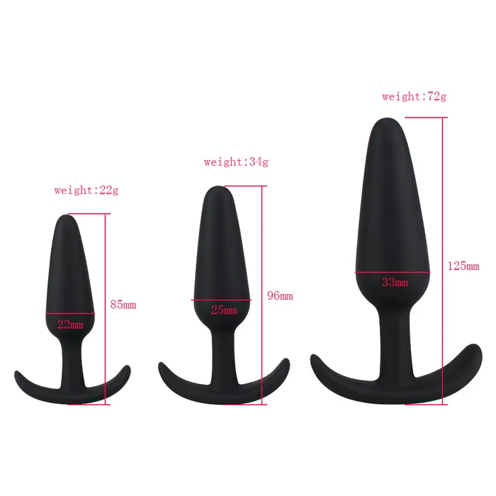 Anal 100 Safe Silicone Dildo Butt Plug Anal Plugs Unisex Sexy Stopper 3 Different Size Adult Sex Toys for MenWomen Trainer Massager LAZADASEXTOYS
