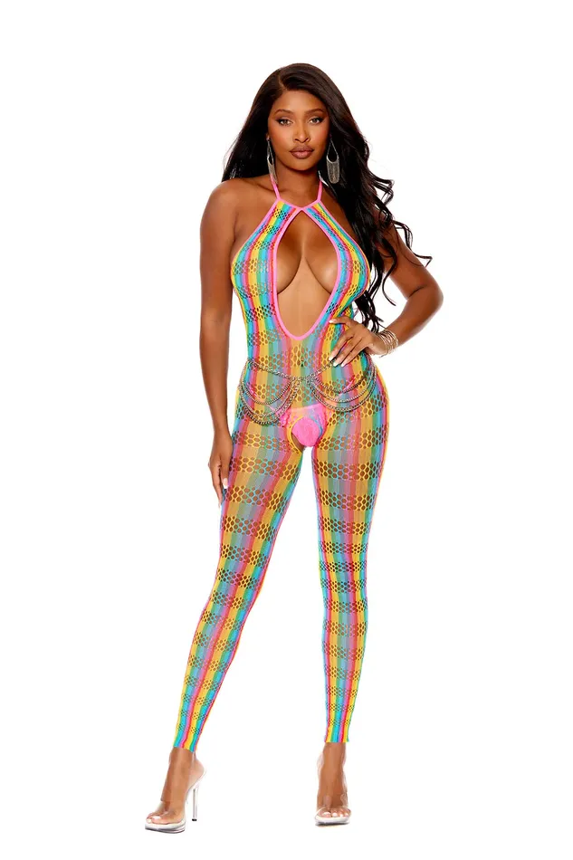 Deep v Bodystocking One Size Multicolor Elegant Moments Bodystockings Playsuits Deep v Bodystocking One Size Multicolor Elegant Moments Bodystockings Playsuits
