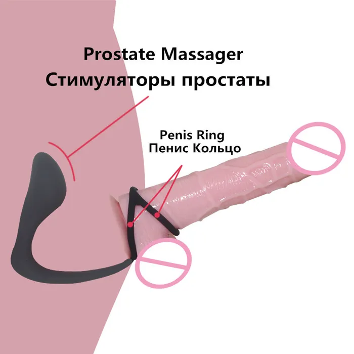 G Point Stimulate Prostate Massager Anal Vibrator Sex Toys For Men Opening Anus Butt Plug Anal Dilator Male Time Delay Ring Sexo LAZADASEXTOYS Anal