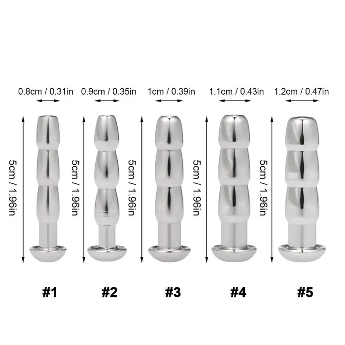 Lovegasm Male Sex Toys Ribbed Stainless Urethral Dilator Plug
