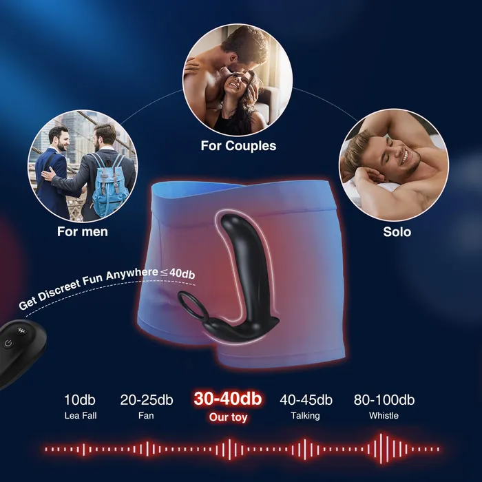 10 Wiggling Thrusting Modes Anal Plug Prostate Massager with Cock Ring propinkup Male Sex Toys