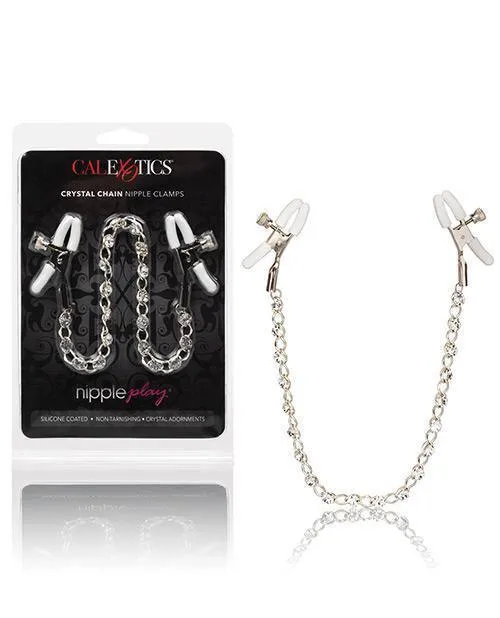 Anal California Exotic Novelties Nipple Play Crystal Nipple Clamps Clear