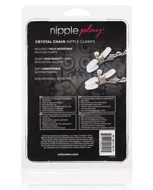 Anal California Exotic Novelties Nipple Play Crystal Nipple Clamps Clear