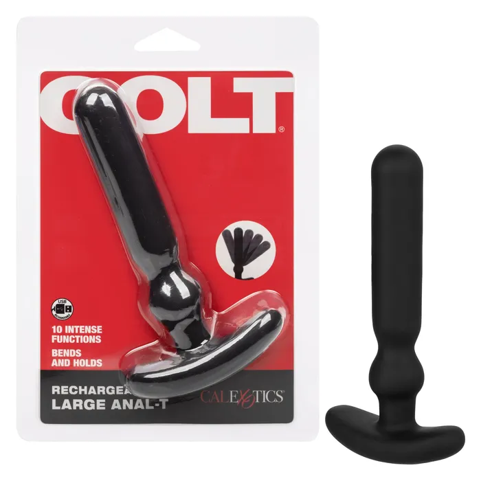 Anal Colt Colt Rechargeable Large Anal T Vibrating Anal Plug Black