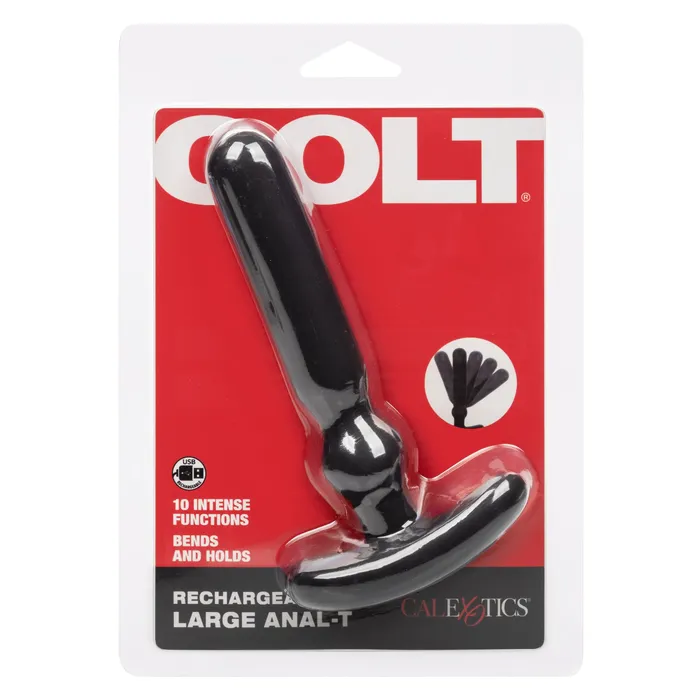Anal Colt Colt Rechargeable Large Anal T Vibrating Anal Plug Black