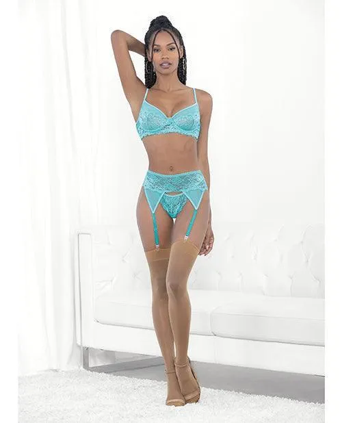 Lace Mesh Underwire Bra Garterbelt Gstring Malibu Blue Escante INC Vibrators Lace Mesh Underwire Bra Garterbelt Gstring Malibu Blue Escante INC Vibrators