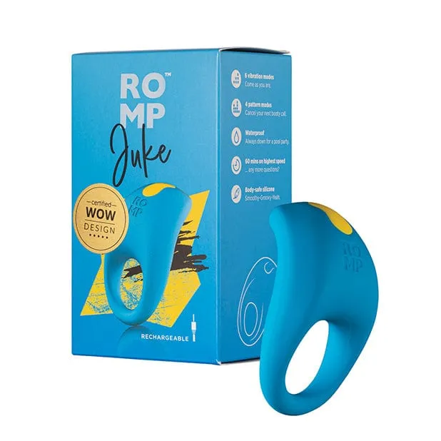 Romp Male Sex Toys Romp Juke Vibrating Silicone Cock Ring Blue