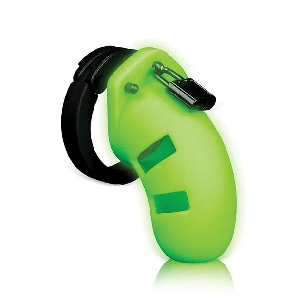 Shots Ouch 35 Model 20 Cock Cage Glow in the Dark Green Shots Dildos