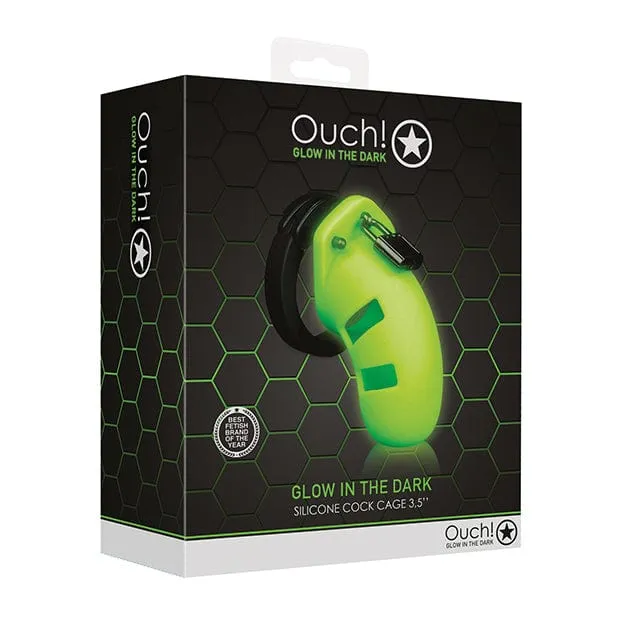 Shots Ouch 35 Model 20 Cock Cage Glow in the Dark Green Shots Dildos