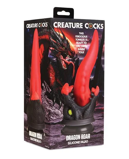 Xr LLC Creature Cocks Dragon Roar Silicone Dildo RedBlack Dildos